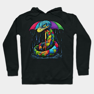 Snake Rainy Day With Umbrella Hoodie